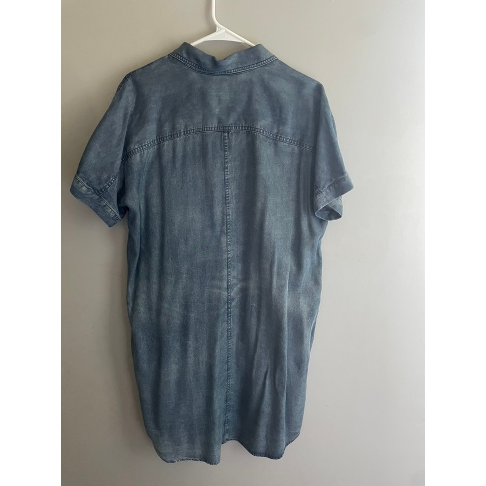 Soft Surroundings Tencel Lyocell Denim Shirt Dress Tunic Blue Size Medium - Picture 7 of 9